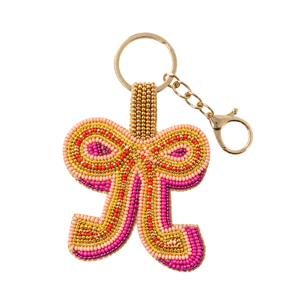 Sleutelhanger Kralen Strik - Roze Goud