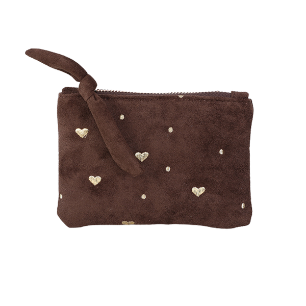 Portemonnee Velvet Hartjes Coffee Bruin