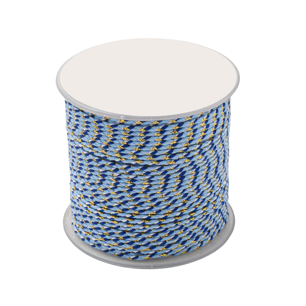 Surfkoord Gevlochten 2mm Goud/Blauw (per meter)