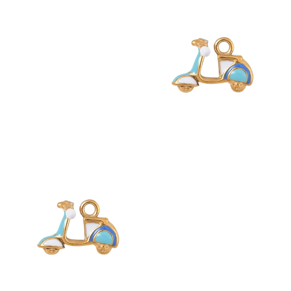 Bedel (Stainless Steel) Scooter Blauw 16mm Goud - 1 stuk