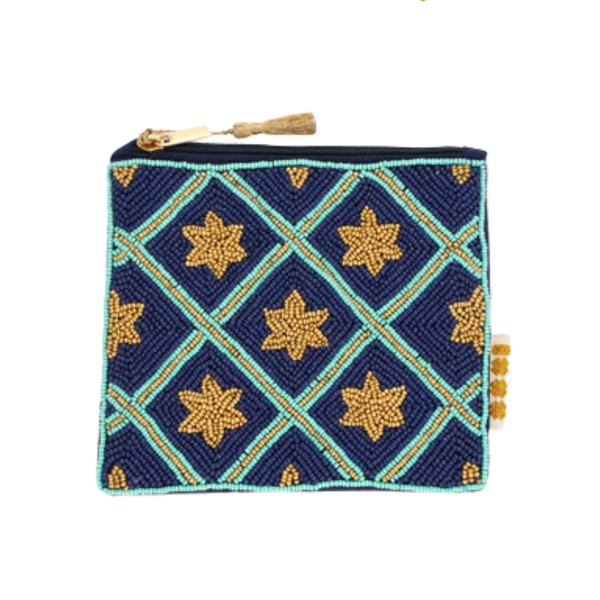 Make-up Tasje Kralen Sterren Donker Blauw