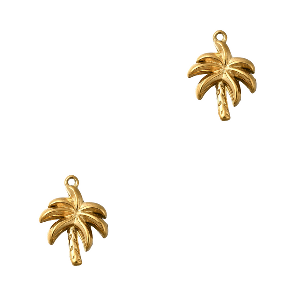 Bedel (Stainless Steel) Palmboom 14.5mm Goud - 1 stuk