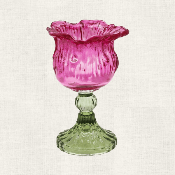 Waxinelichthouder Bloem Donker Roze