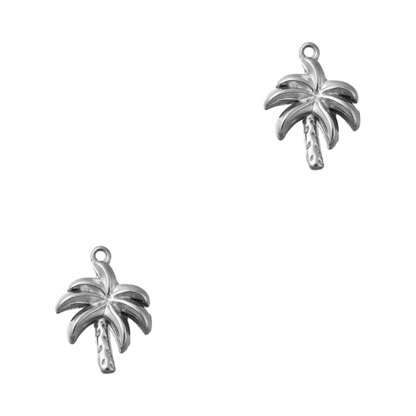Bedel (Stainless Steel) Palmboom 14.5mm Zilver - 1 stuk