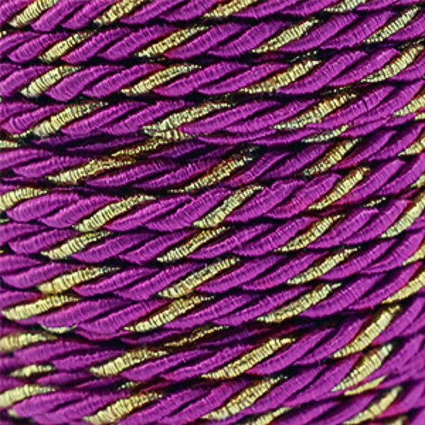 Trendy Koord Gedraaid 3mm Magenta Goud - per meter