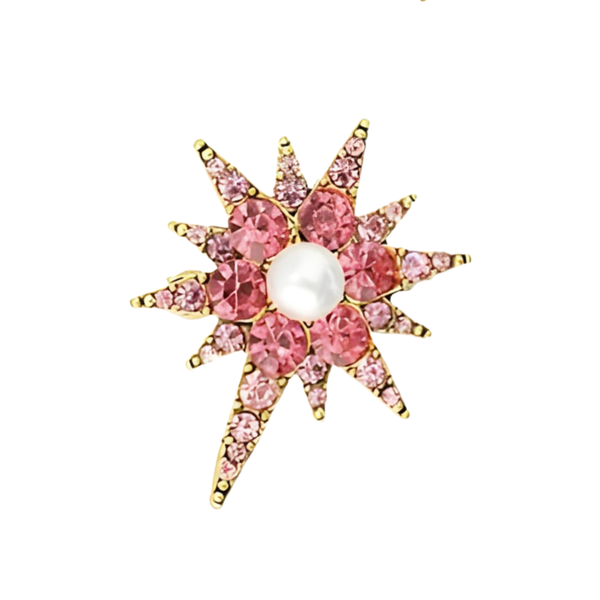 Broche Sparkle Ster Roze - 1 Stuk