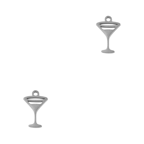 Bedel (Stainless Steel) Cocktail Martini Glas 12mm Zilver - 1 stuk