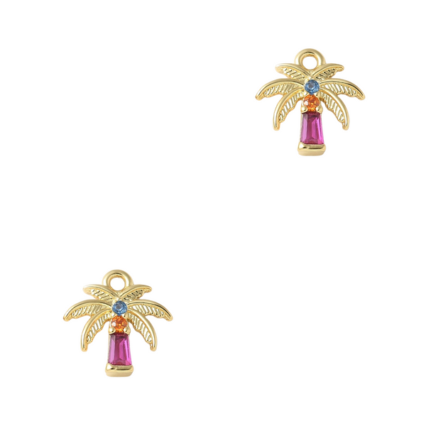 DQ Bedel Palmboom Zirkonia 9.5mm Goud - 1 stuk