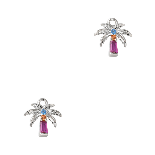 DQ Bedel Palmboom Zirkonia 9.5mm Zilver - 1 stuk