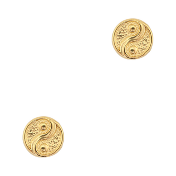 Metalen Kraal (Stainless steel) Yin Yang 12mm Goud - 1 stuk