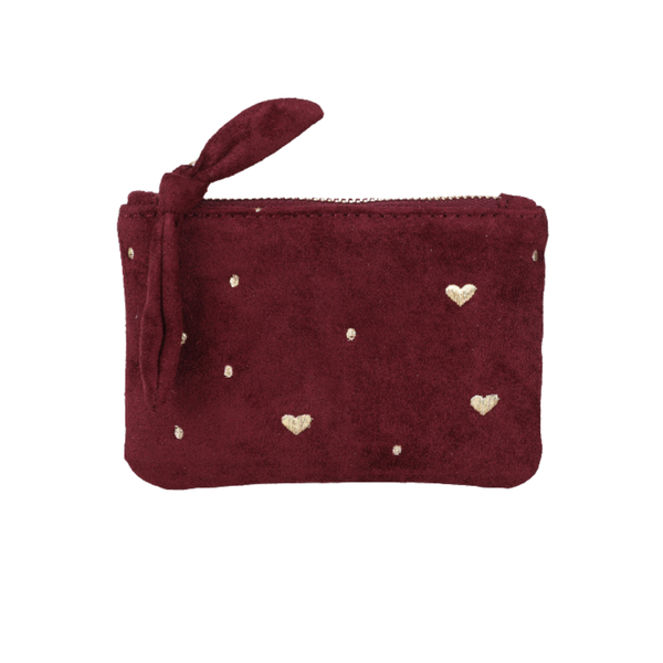 Portemonnee Velvet Hartjes Bordeaux Rood