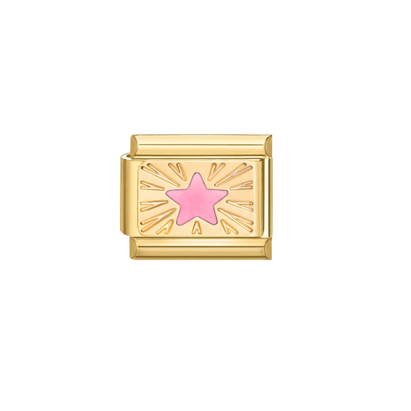 Italian Charm Ster Roze Goud - 1 Stuk