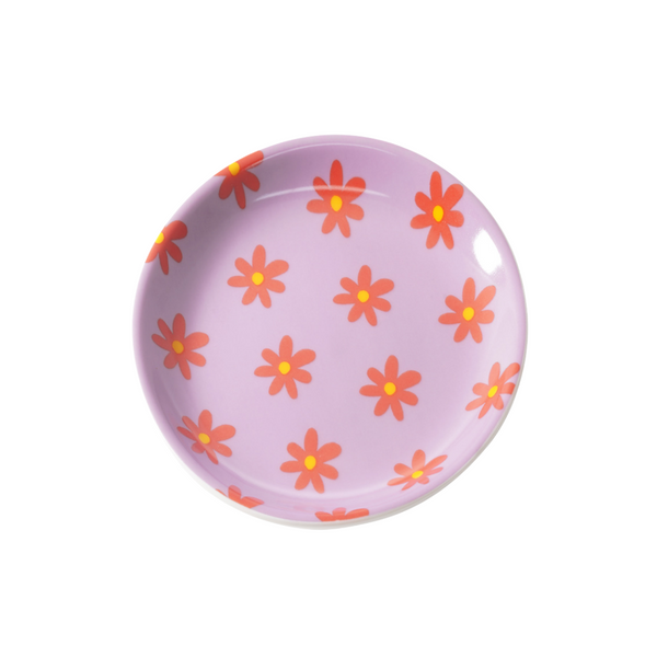 Schaaltje Rond Flowers Paars
