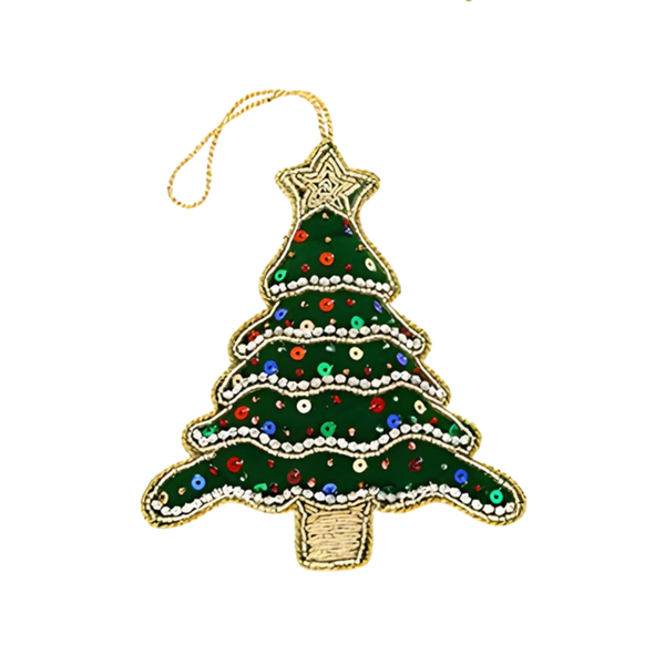 Decoratie Hanger Kralen - Kerstboom Groen