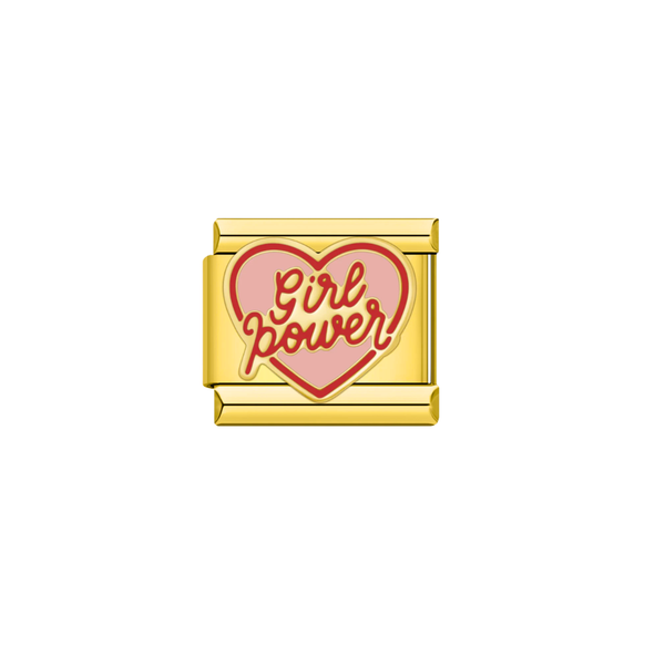 Italian Charm Girl Power Goud - 1 Stuk