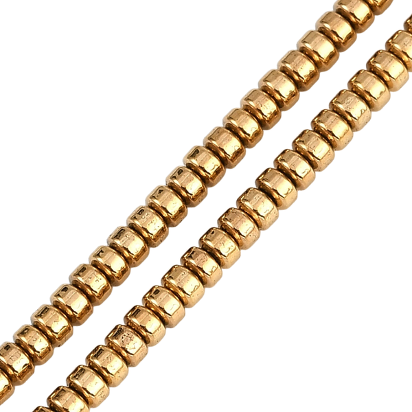 3x2mm Natural Stone Beads Hematite Disc Gold (50 pcs)