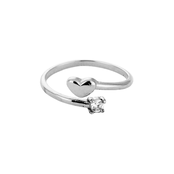 Ring Heart And Stone
