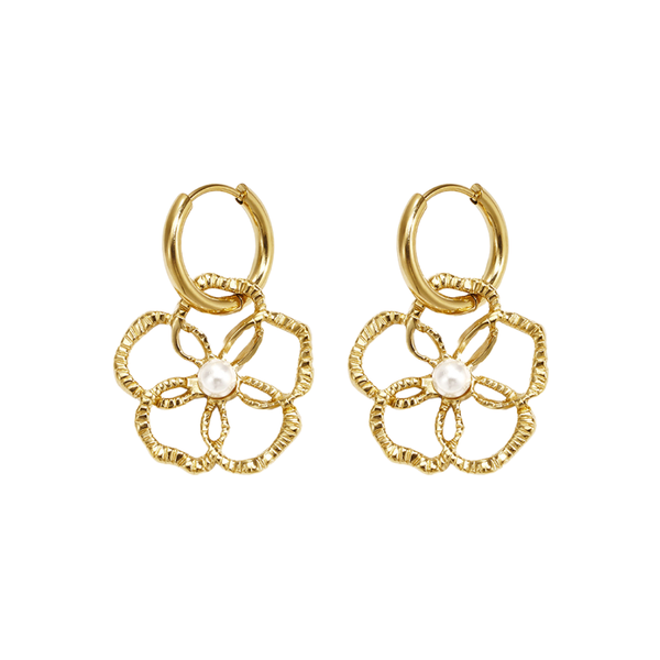 Oorbellen Hoop Elegant Flower