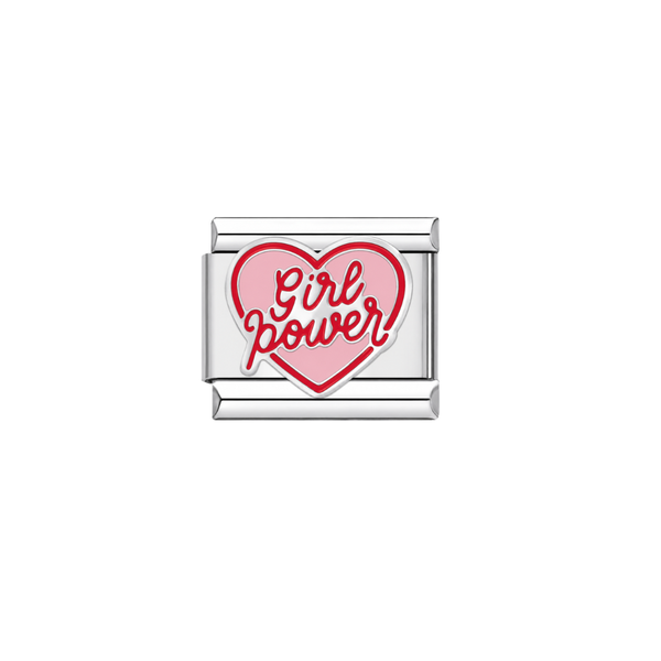 Italian Charm Girl Power Zilver - 1 Stuk