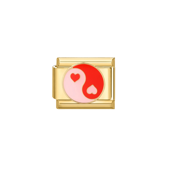 Italian Charm Yin Yang Roze Goud - 1 Stuk