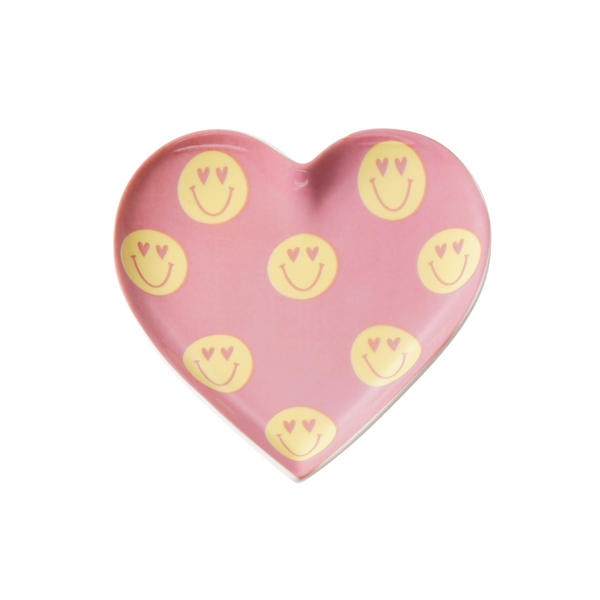 Schaaltje Hart Smileys Roze