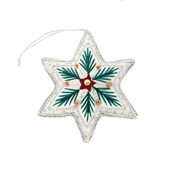 Decoratie Hanger Vilt - Ster Wit