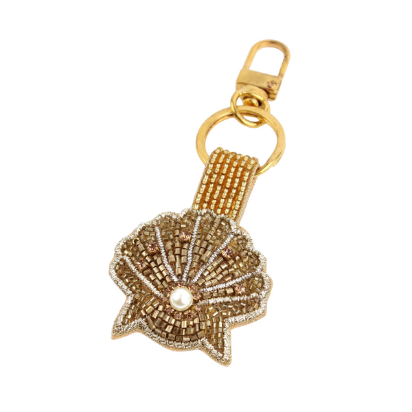 Sleutelhanger Kralen Schelp - Goud Brons