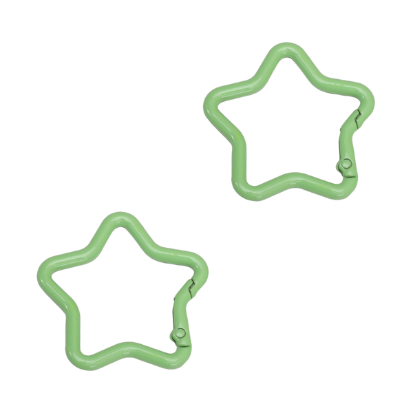 Sleutelhanger Ring Ster 42mm Licht Groen - 1 Stuk