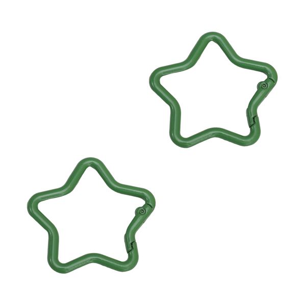Sleutelhanger Ring Ster 42mm Donker Groen - 1 Stuk