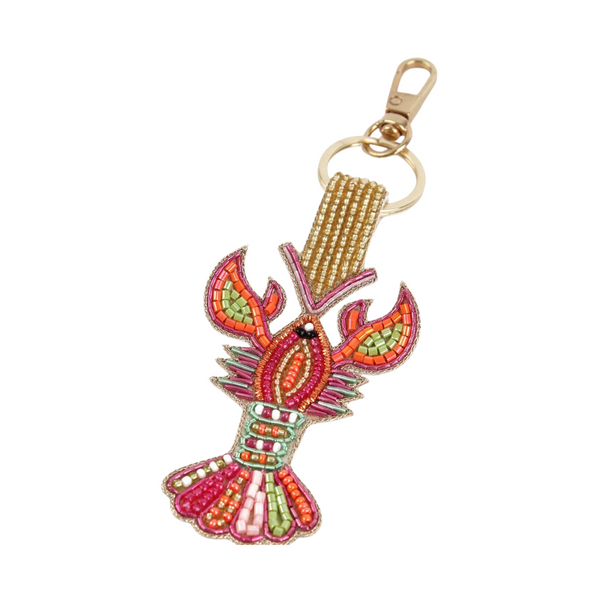 Sleutelhanger Kralen Kreeft - Goud Roze