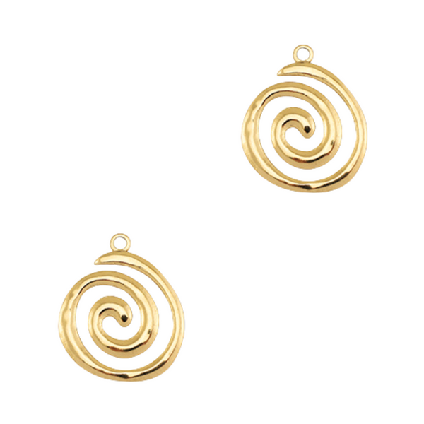 Bedel (Stainless Steel) Fossiel Schelp 23mm Goud - 1 stuk