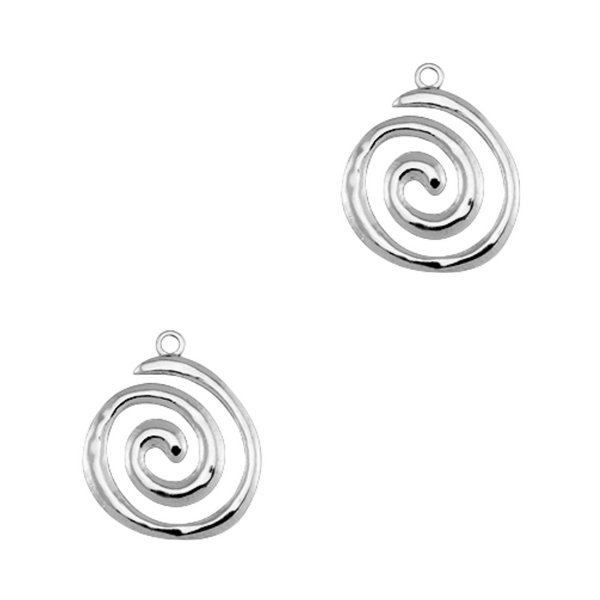 Bedel (Stainless Steel) Fossiel Schelp 23mm Zilver - 1 stuk