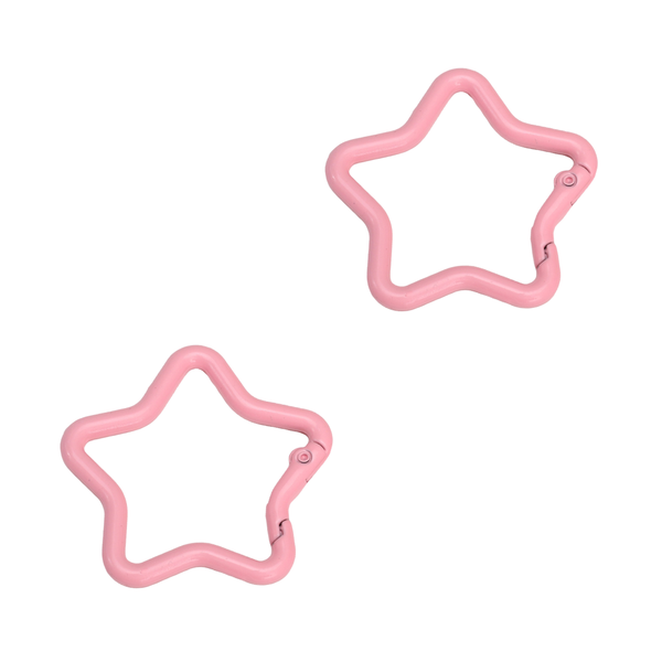 Sleutelhanger Ring Ster 42mm Licht Roze - 1 Stuk
