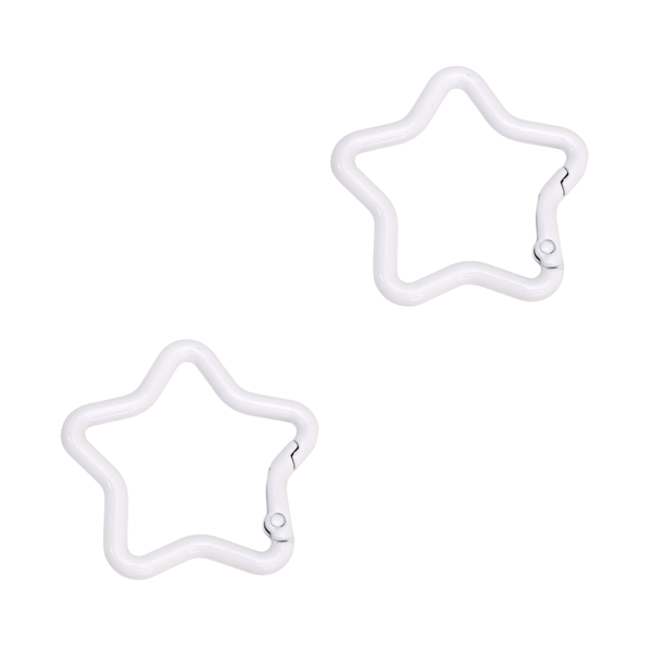 Sleutelhanger Ring Ster 42mm Wit - 1 Stuk