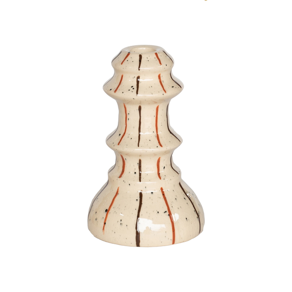 Kaarsen Kandelaar Beige Strepen L