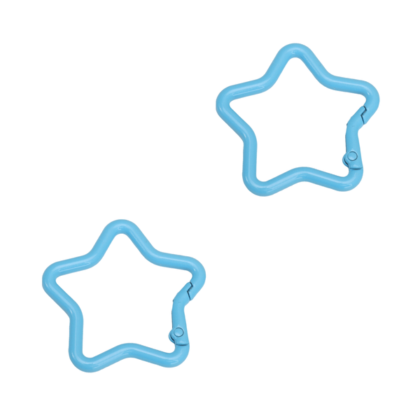 Sleutelhanger Ring Ster 42mm Licht Blauw - 1 Stuk