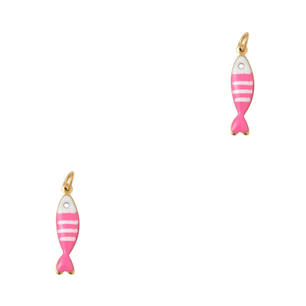 Bedel (Stainless Steel) Vis Sardientje Roze 18.5mm Goud - 1 stuk