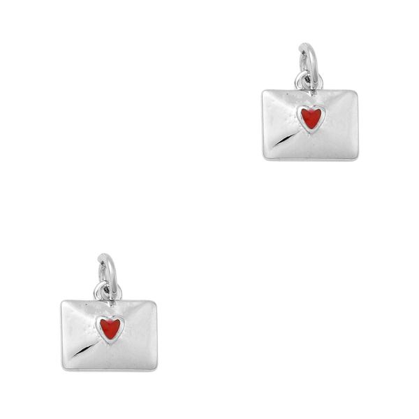 DQ Bedel Envelop Met Hart 11mm Zilver - 1 stuk