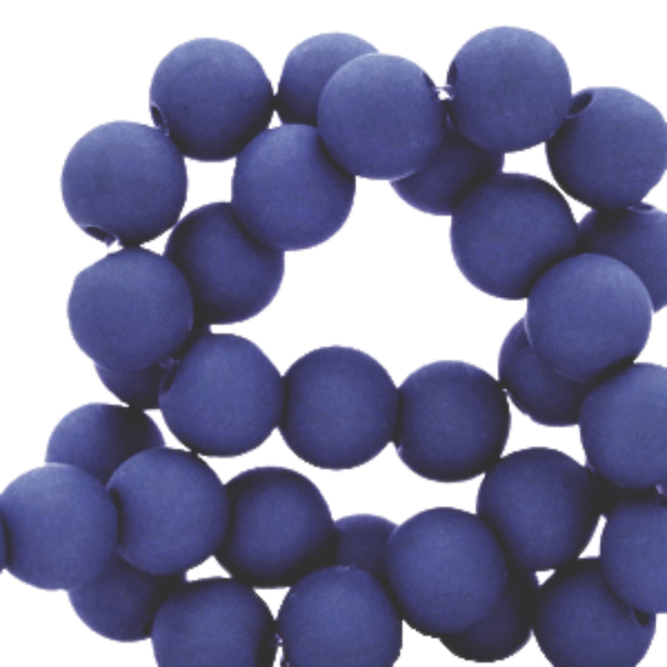 6mm Acryl kralen Matt Royal Blue - 50 stuks
