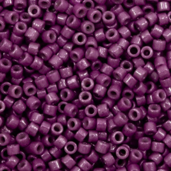 Miyuki Delica 11/0 Duracoat Opaque Dyed Dark Aubergine Purple - 3 gram