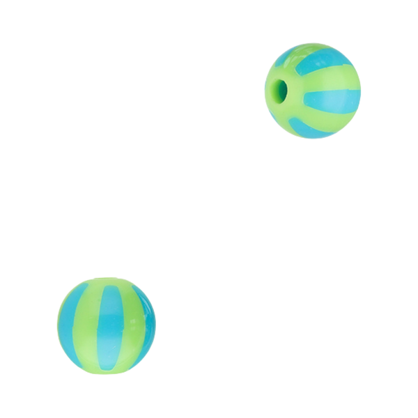 12mm Acryl Kralen Strepen Blauw Groen - 1 stuk