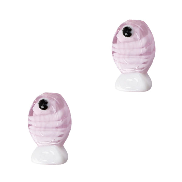 Glaskraal 21mm Vis Transparant Roze  - 1 stuk