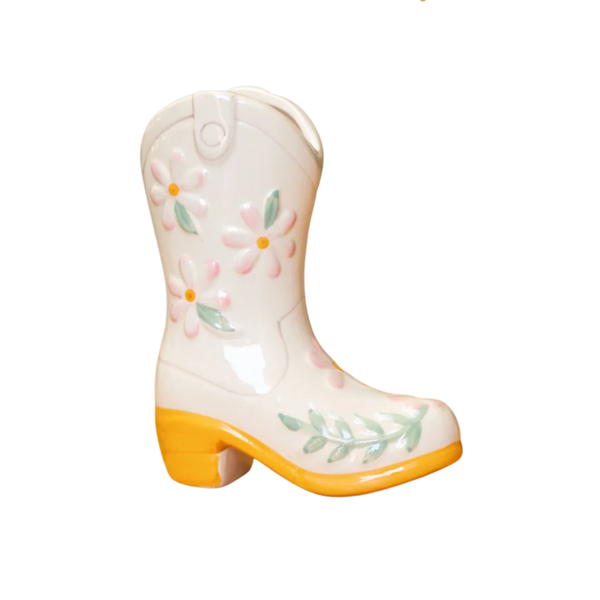 Vaas Cowboy Laars Pastel Bloemen