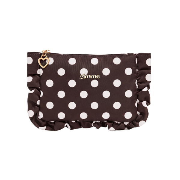 Make Up Tasje Polka Dots - Bruin Wit