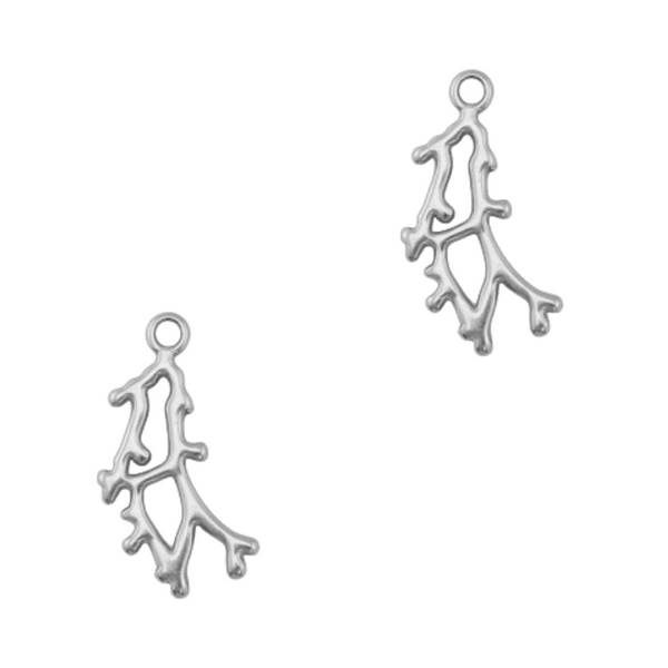 Bedel (Stainless Steel) Koraal 21mm Zilver - 1 stuk