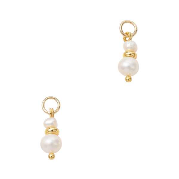 Bedel Twee Zoetwaterparels Met Buigring 14x5mm Goud - 1 stuk