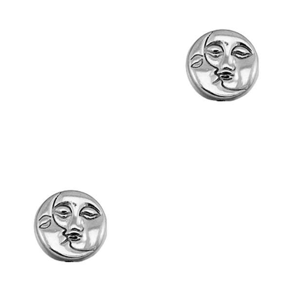Metalen Kraal (Stainless steel) Maan En Zon Gezicht 12.5x13mm Zilver - 1 stuk