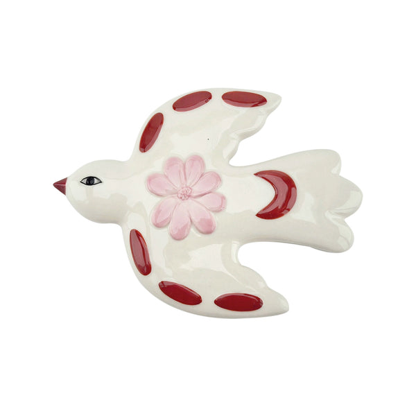 Wanddecoratie Vogel Duif Roze Rood