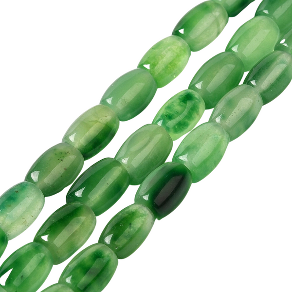 Natuursteen Kralen Ovaal 12x8mm Jade Licht Groen  - 10 stuks