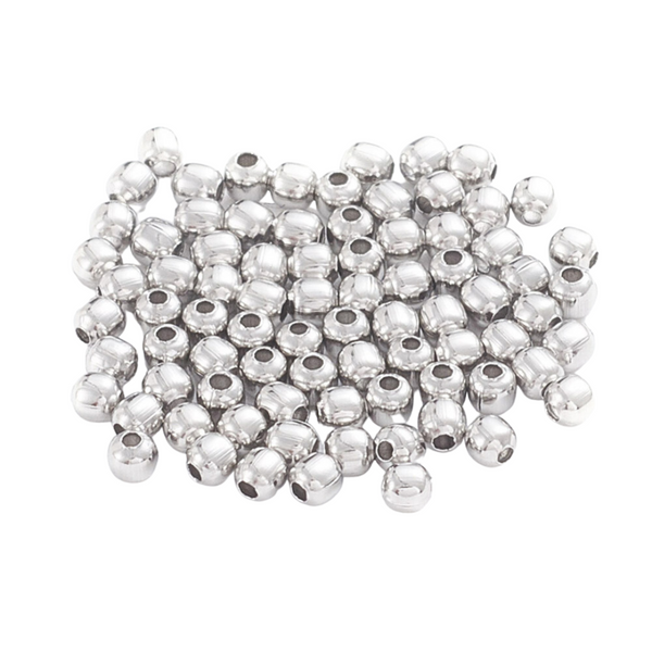 Metal Beads (stainless steel) 2mm Silver - 20 pieces